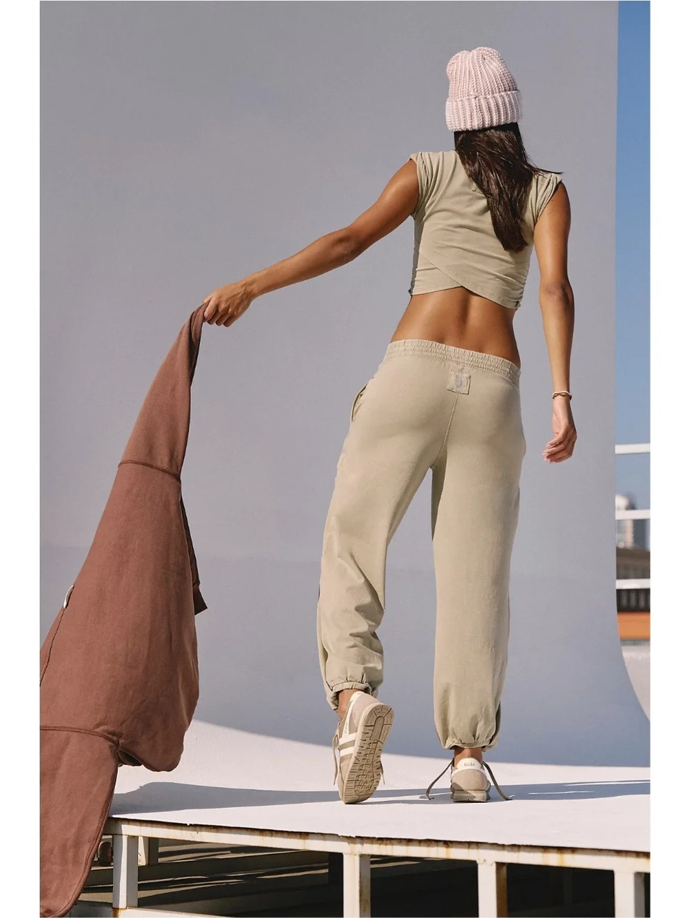 Free People Movement Hot Shot Crossover Pants Sage Stone - Picture 2 of 9